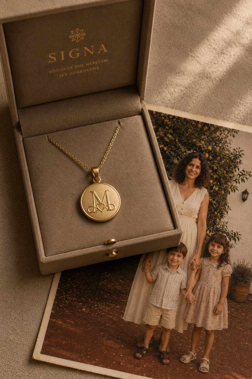 Colar de ouro com pendente personalizado